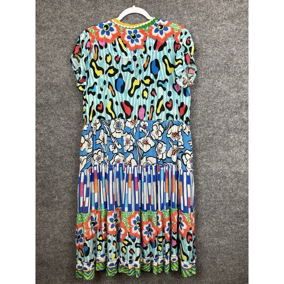 Jayshree Dalal Fiji 2 A-Line Dress Black Blue Retail Medium $125.00 - Picture 10 of 13